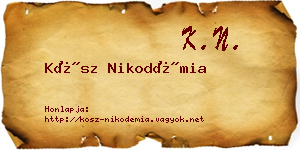 Kósz Nikodémia névjegykártya